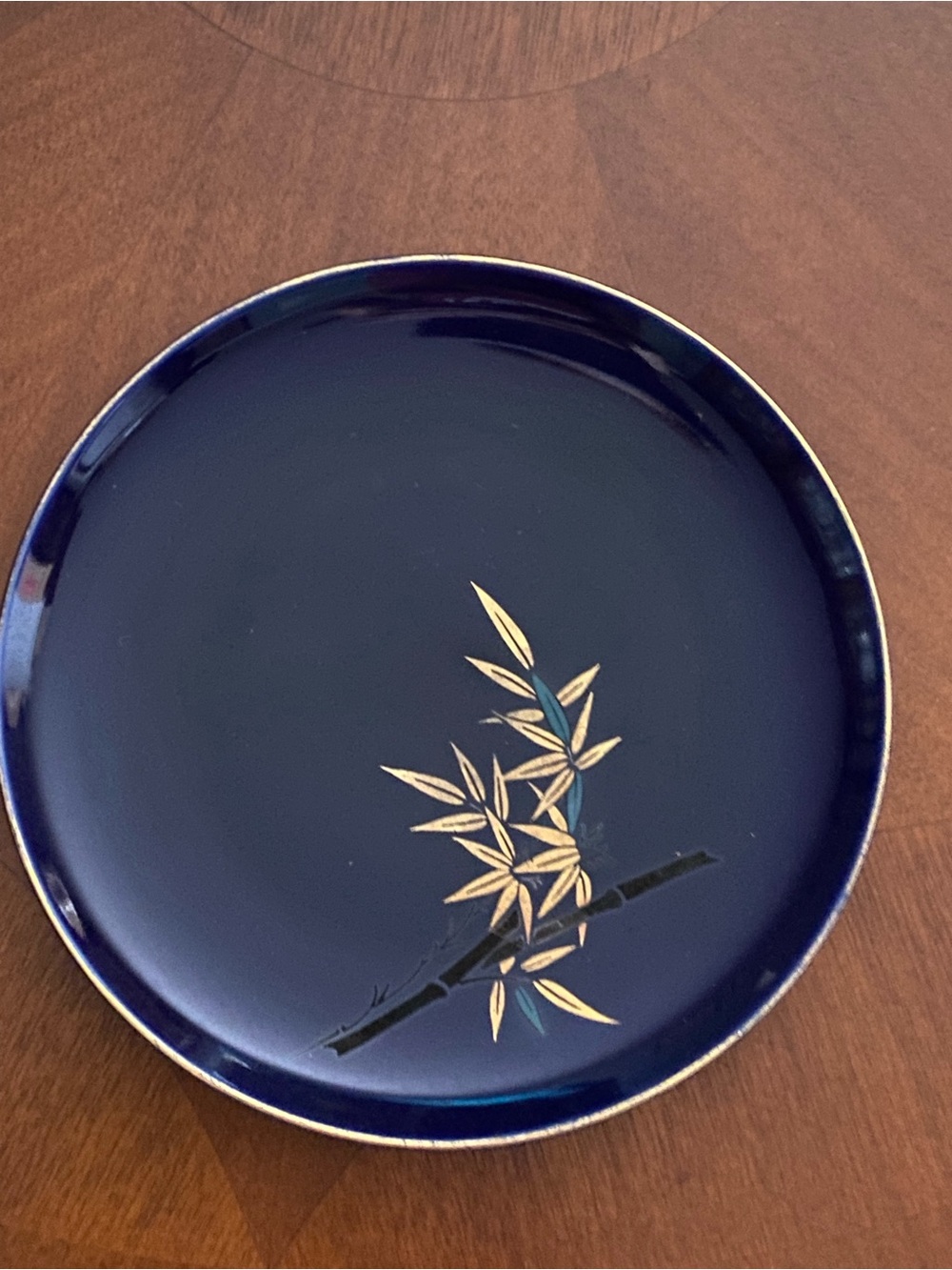 Vintage Japanese Cobalt Blue & Gold Gilt Bamboo Decorative Plate - 5"
Mini Dish
